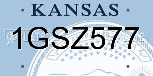 1GSZ577 Kansas License Plate