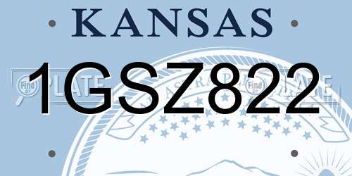 1GSZ822 Kansas License Plate