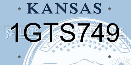 1GTS749 Kansas License Plate