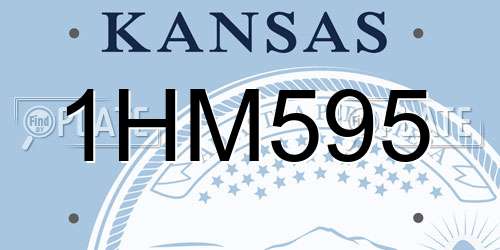 1HM595 Kansas License Plate