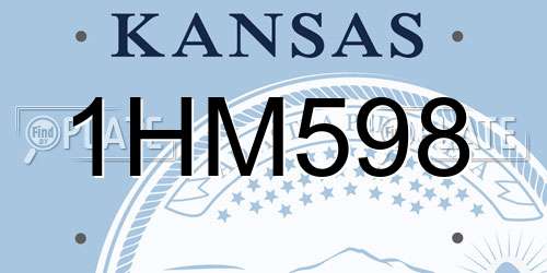 1HM598 Kansas License Plate