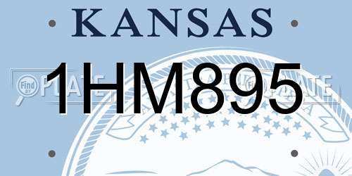 1HM895 Kansas License Plate