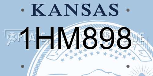 1HM898 Kansas License Plate