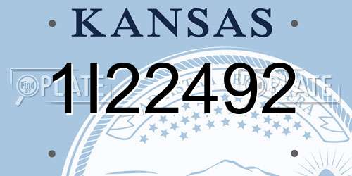 1I22492 Kansas License Plate