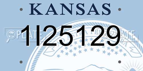 1I25129 Kansas License Plate