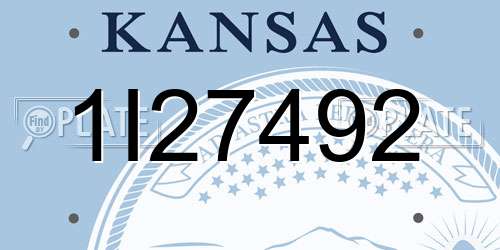 1I27492 Kansas License Plate