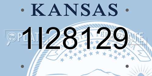 1I28129 Kansas License Plate