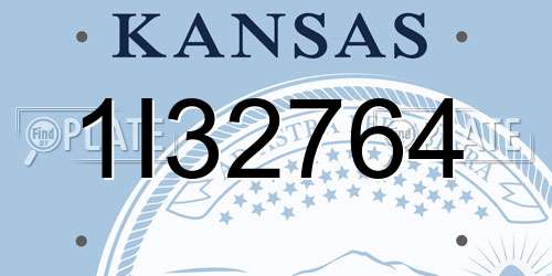 1I32764 Kansas License Plate