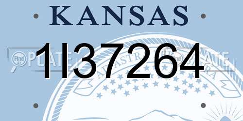 1I37264 Kansas License Plate