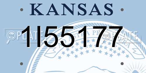1I55177 Kansas License Plate