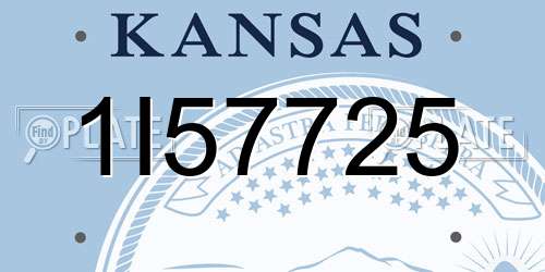 1I57725 Kansas License Plate