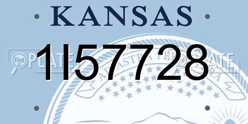 1I57728 Kansas License Plate