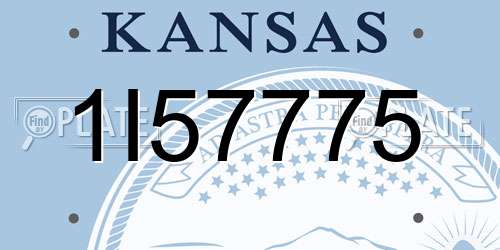 1I57775 Kansas License Plate