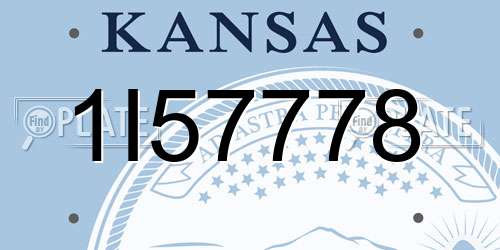 1I57778 Kansas License Plate