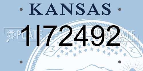 1I72492 Kansas License Plate