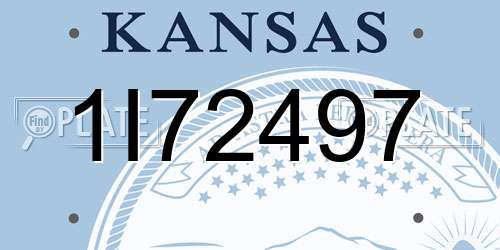 1I72497 Kansas License Plate