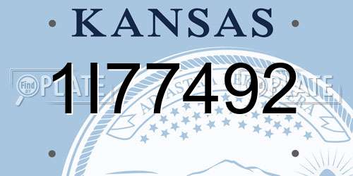 1I77492 Kansas License Plate