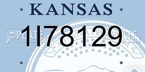 1I78129 Kansas License Plate