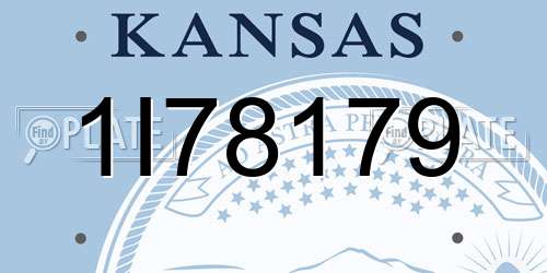 1I78179 Kansas License Plate