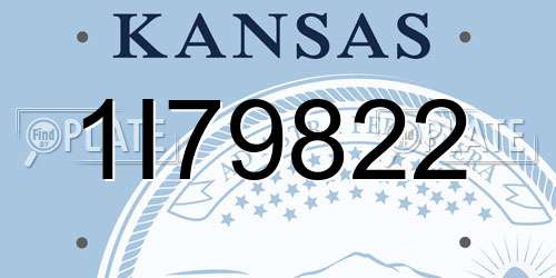 1I79822 Kansas License Plate