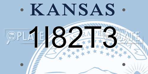 1I82T3 Kansas License Plate