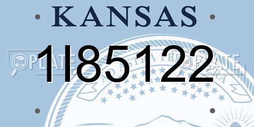 1I85122 Kansas License Plate