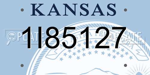 1I85127 Kansas License Plate