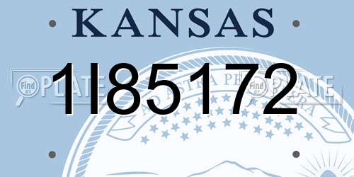 1I85172 Kansas License Plate