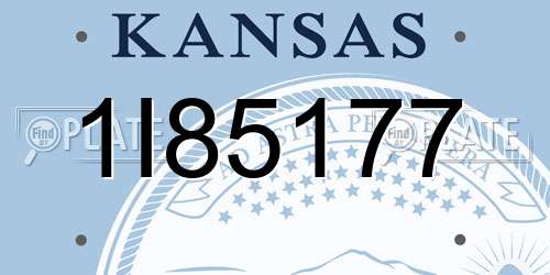 1I85177 Kansas License Plate