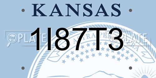 1I87T3 Kansas License Plate