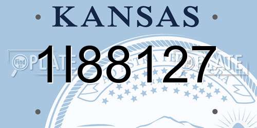 1I88127 Kansas License Plate