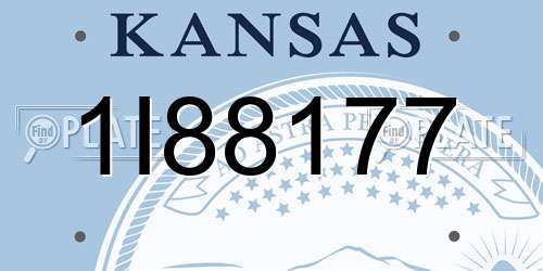 1I88177 Kansas License Plate