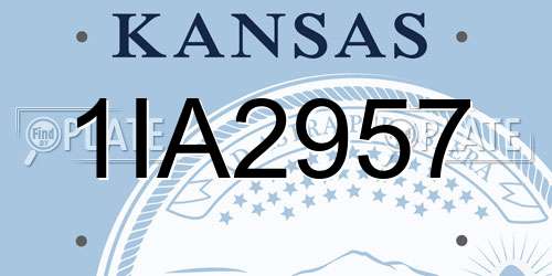 1IA2957 Kansas License Plate