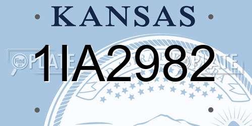 1IA2982 Kansas License Plate