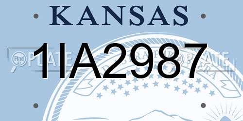 1IA2987 Kansas License Plate