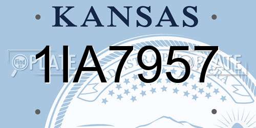 1IA7957 Kansas License Plate