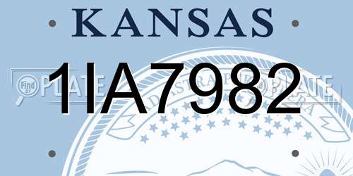 1IA7982 Kansas License Plate