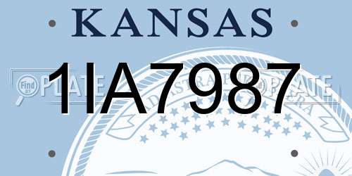 1IA7987 Kansas License Plate