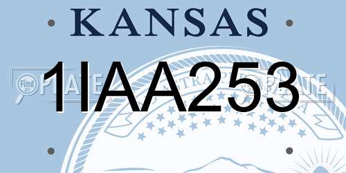 1IAA253 Kansas License Plate