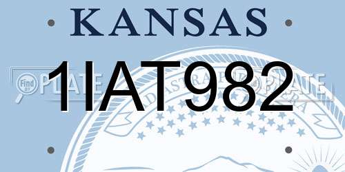 1IAT982 Kansas License Plate