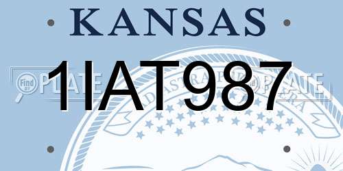 1IAT987 Kansas License Plate