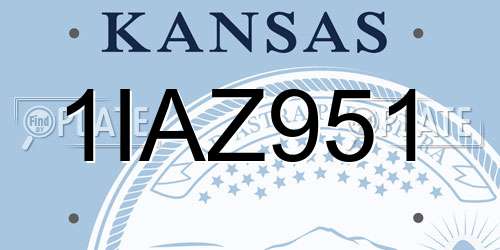 1IAZ951 Kansas License Plate