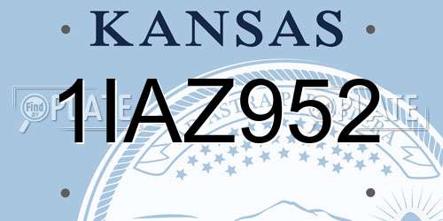 1IAZ952 Kansas License Plate