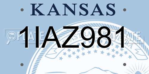 1IAZ981 Kansas License Plate