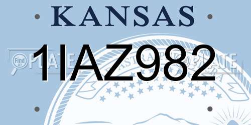 1IAZ982 Kansas License Plate