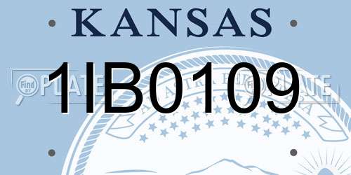 1IB0109 Kansas License Plate