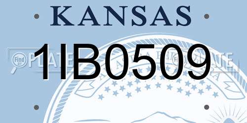 1IB0509 Kansas License Plate