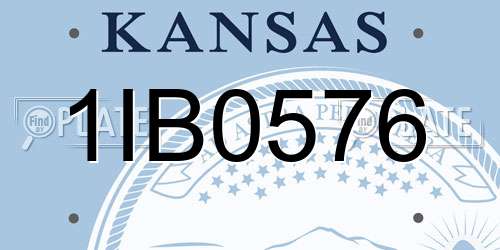 1IB0576 Kansas License Plate