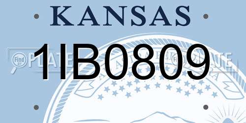 1IB0809 Kansas License Plate