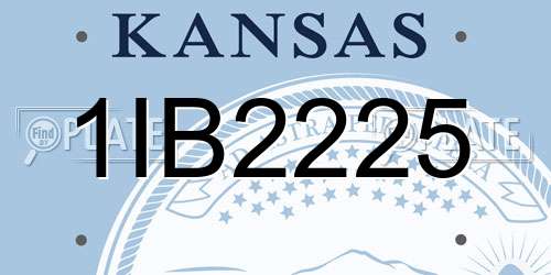 1IB2225 Kansas License Plate